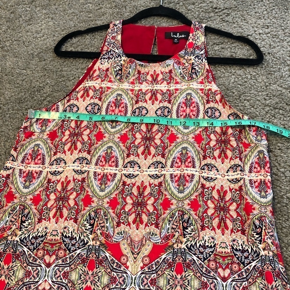 Lulus paisley red pattern swing dress medium - Picture 7 of 12